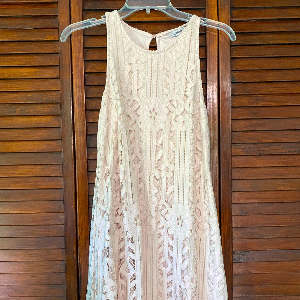 Light pink/pale pink lace dress
